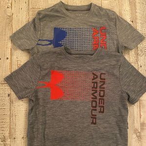 2 boys medium under armour short sleeve T shirts
